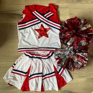 Girls 8-10 cheerleading uniform-red, white and navy